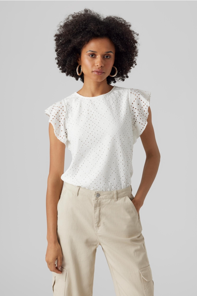 VMTASSA SL FRILL TOP NOOS 10286067 Snow White